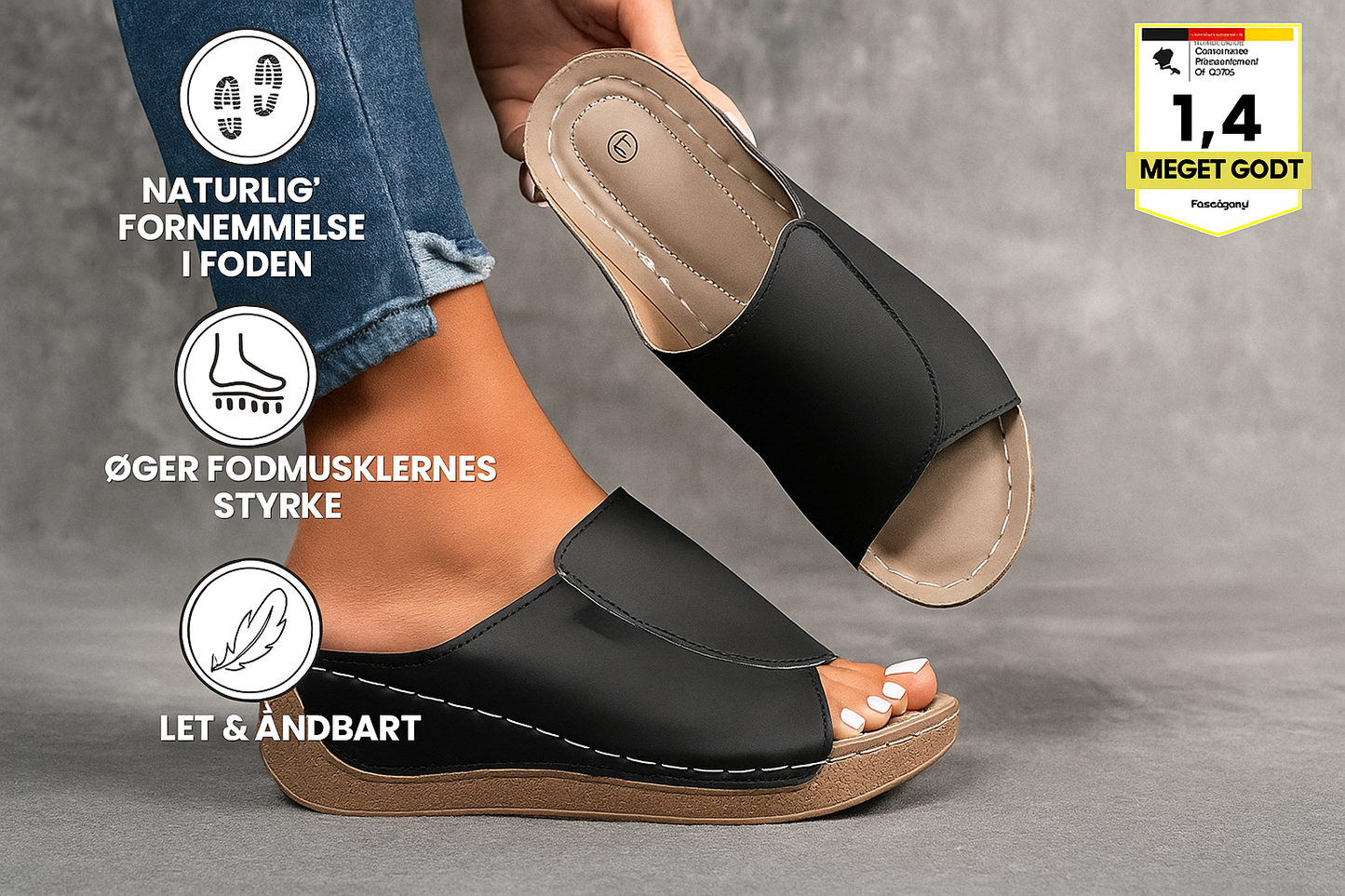 TrinKomfort™ – Ortopædiske Sandaler med Stil og Støtte